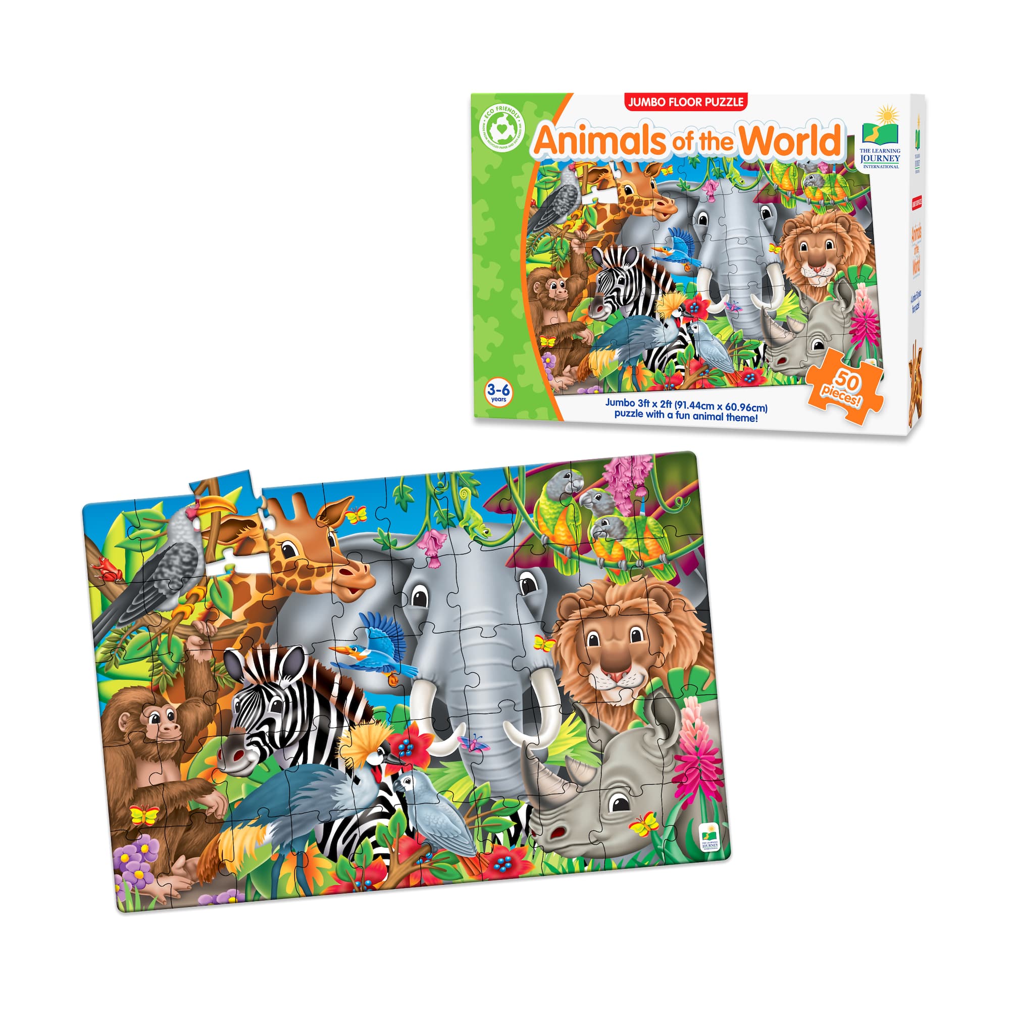 Jumbo Floor Puzzle - Animals of the World: 50 Pcs